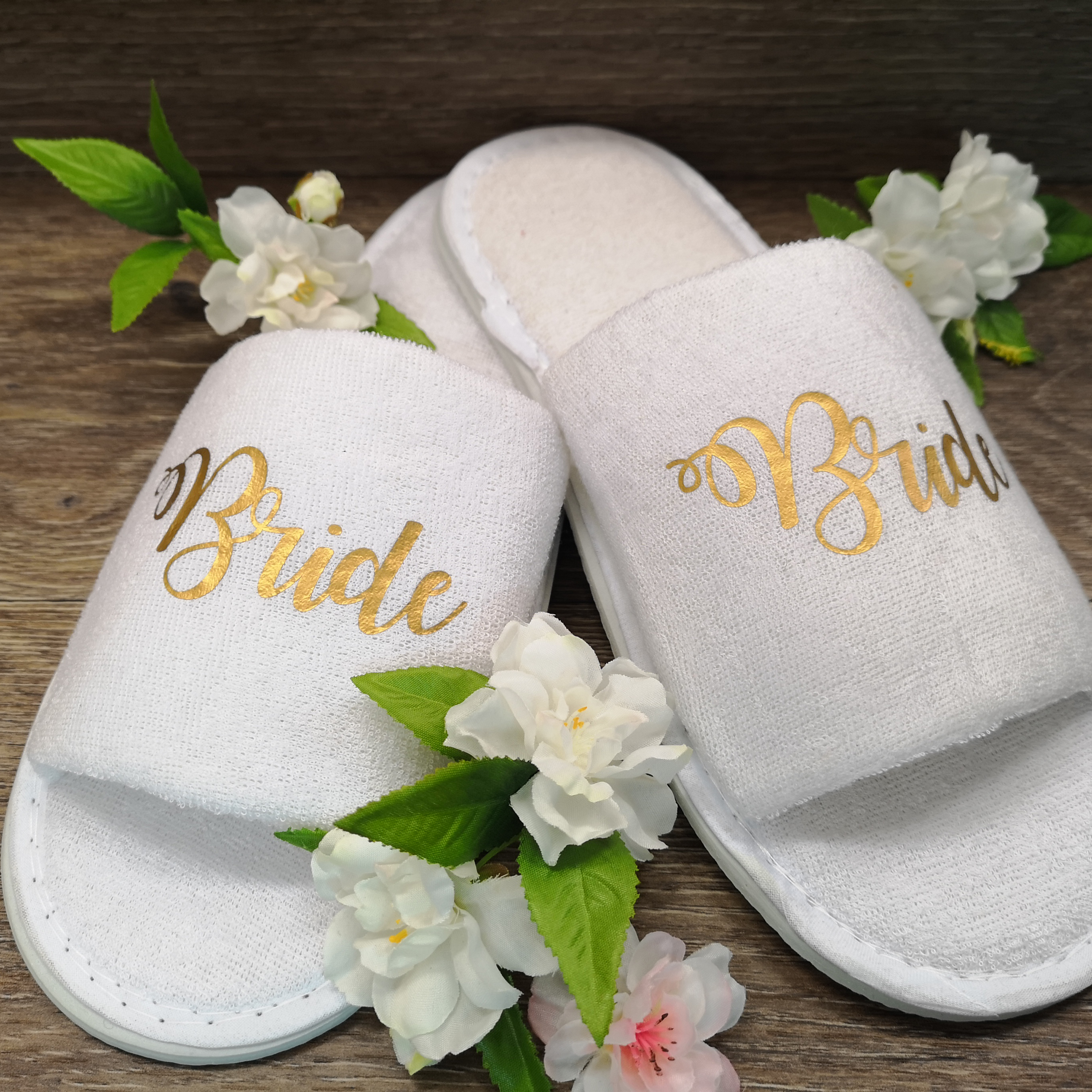 personalised bride slippers