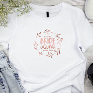 bride squad garland tshirt